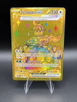 Pokemon Terapagos ex 180/131 Hyper Rare Prismatic Evolutions Gold Holo Near Mint - Image 1