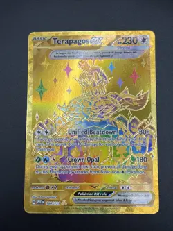 Pokemon Terapagos ex 180/131 Hyper Rare Prismatic Evolutions Gold Holo Near Mint - Image 3