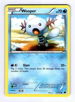 Wooper Plasma Freeze #21 (2013) Common LP Pokemon - Image 1