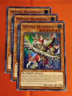 Yu-Gi-Oh! (x3) Mermail Abyssmegalo SHVA-EN037 Super Rare 1st Edition Unplyd Mnt+ - Image 1