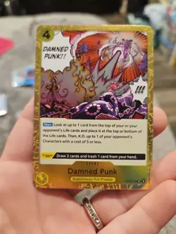 OP10-116 Damned Punk Rare English One Piece TCG Card OP10 Royal Blood TCG - Image 1
