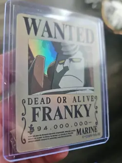 One Piece FRANKY Gold Holo Foil Wanted Poster Trading Card OP-WA-201-TJL-07 - Image 4