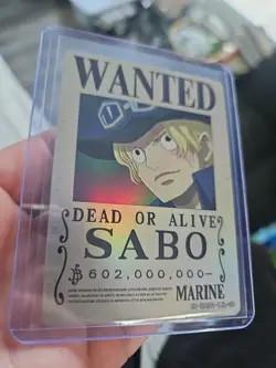 One Piece SABO Gold Holo Wanted Poster Trading Card OP-WA-201-TJL-10 - Image 3