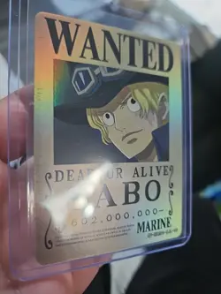 One Piece SABO Gold Holo Wanted Poster Trading Card OP-WA-201-TJL-10 - Image 4