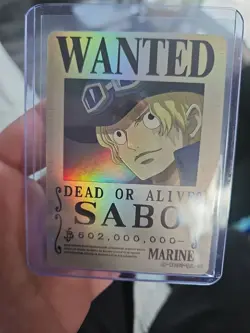One Piece SABO Gold Holo Wanted Poster Trading Card OP-WA-201-TJL-10 - Image 5