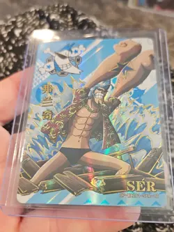 Franky One Piece Trading Card Anime OP-WA201-SER-08 Holo Foil Iron Man - Image 3