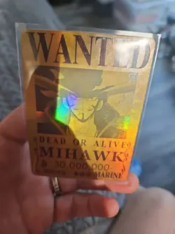 One Piece Mihawk Foil Holo Wanted Dead or Alive Trading Card - Image 5