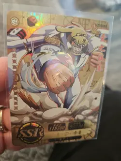 One Piece Monkey D. Garp Foil Holo SSR HZ01092 GOLD Trading Card - Image 4