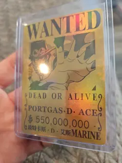 Portgas D Ace Marine One Piece Wanted Dead or Alive Card GD-28 - Image 2
