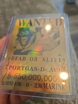 Portgas D Ace Marine One Piece Wanted Dead or Alive Card GD-28 - Image 3