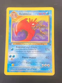 CARTE POKEMON KRABBOSS 38/62 EDITION 1 FR UNCO WIZARDS FOSSILE - TBE+ - Image 1