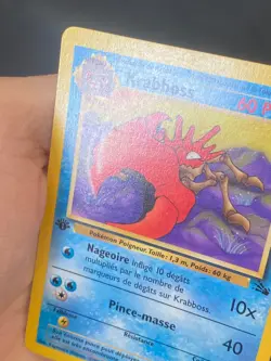 CARTE POKEMON KRABBOSS 38/62 EDITION 1 FR UNCO WIZARDS FOSSILE - TBE+ - Image 2