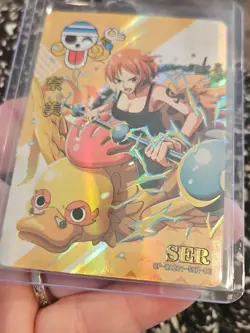 One Piece NAMI Foil Holo RARE OP-WA201-SER-03 Gold Full Art SECRET RARE - Image 3