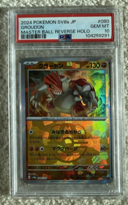 Groudon #080/187 Master Ball Reverse Holo Pokemon JP Terastal Fest Ex PSA 10 Gem - Image 2