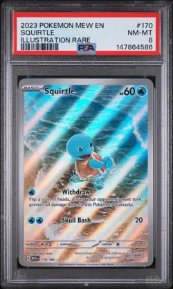 2023 POKEMON MEW EN-151 ILLUSTRATION RARE #170 SQUIRTLE PSA 8 - Image 1