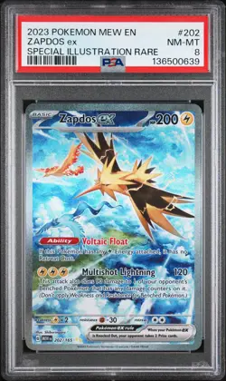 2023 POKEMON MEW EN-151 SPECIAL ILLUSTRATION RARE #202 ZAPDOS EX PSA 8 - Image 1