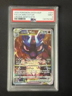 Pokemon TCG Lucario VSTAR SWSH291 Crown Zenith PSA 9 MiNT Promo Holo - Image 1