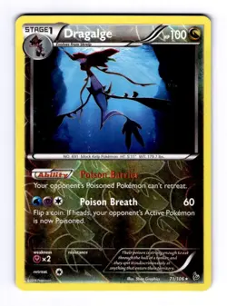 Dragalge XY - Flashfire #71 (2014) Rare Reverse Holo LP Pokemon - Image 1