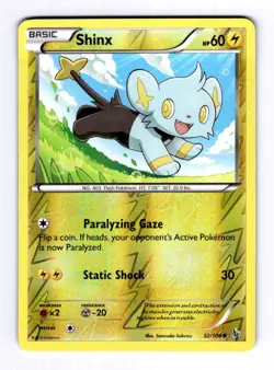 Shinx XY - Flashfire #32 (2014) Common Reverse Holo NM Pokemon - Image 1
