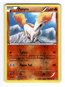 Ponyta XY - Flashfire #14 (2014) Common Reverse Holo LP Pokemon - Image 1