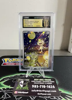 2025 POKEMON SIMPLIFIED CHINESE CBB3 C-GEM PACK VOL 3 #07 MEOWTH CGC PRISTINE 10 - Image 3