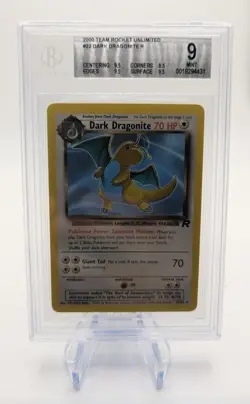 BGS 9 Mint Dark Dragonite 22/82 Unlimited 2000 Pokemon Team Rocket - Image 3