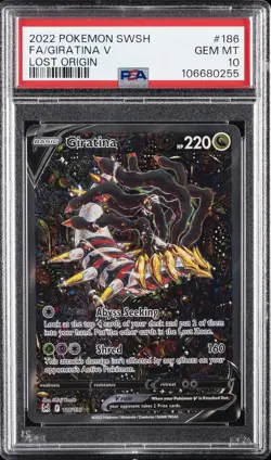 2022 POKEMON SWORD & SHIELD LOST ORIGIN #186 FULL ART/GIRATINA V PSA 10 - Image 1