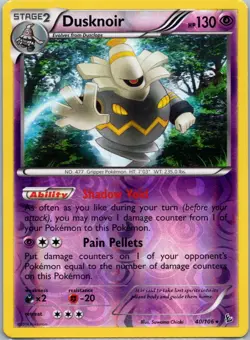 Pokemon TCG DUSKNOIR - 40/106 - Reverse Holo Rare - XY Flashfire - Image 1