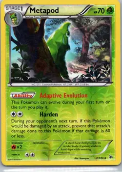 Pokemon TCG Metapod 2/106 Flashfire Rev Holo MP - Image 1