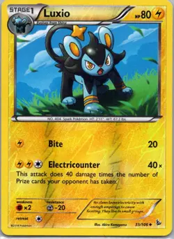 Pokemon TCG Luxio 33/106 Flashfire Rev Holo LP - Image 1
