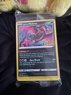Pokemon TCG Galarian Moltres SWSH125 Evolving Skies!! PRE RELEASE Holo - SEALED - Image 3