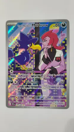 Team Rocket's Murkrow 200/182 Illustration Rare Destined Rivals Pokemon 2025 - Image 1