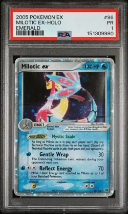2005 POKEMON EX EMERALD #96 MILOTIC EX-HOLO PSA 1 - Image 1