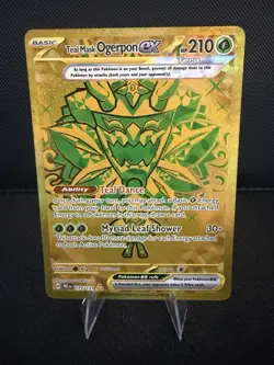 Pokemon TCG Teal Mask Ogerpon EX 177/131 Gold Prismatic Evolutions Hyper Rare NM - Image 1