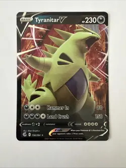 Tyranitar V 158/264 SWSH Fusion Strike Ext. Art Ultra Rare Holo Pokemon 2021 NM - Image 1