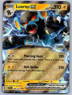LUXRAY EX 068/167 DOUBLE RARE TWILIGHT MASQUERADE POKEMON NM/M - Image 1
