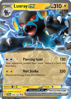 LUXRAY EX 068/167 DOUBLE RARE TWILIGHT MASQUERADE POKEMON NM/M - Image 3
