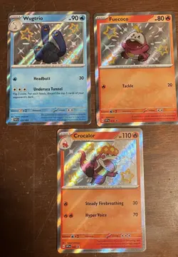 Pokemon TCG Paldean Fates Baby Shiny Lot Of 3 Wugtrio, Fuecoco & Crocalor Nm - Image 1