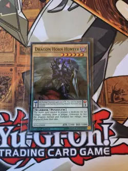 YUGIOH DRAGON HORN HUNTER DUEA-EN000 SUPER 1ST ED NM - Image 1