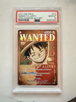 2023 One Piece OP03 EN Wanted Alternate Art #012 Monkey D. Luffy PSA 10 - Image 1