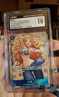 2025 ONE PIECE JAPANESE PROMO CARDS MINI-TIN VOL.2 #P-112 NAMI CGC 10 GEM MINT - Image 1