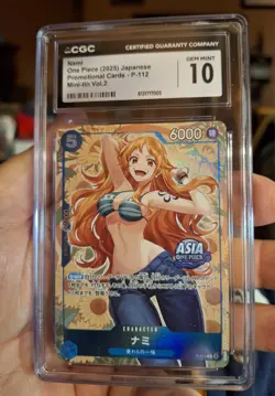 2025 ONE PIECE JAPANESE PROMO CARDS MINI-TIN VOL.2 #P-112 NAMI CGC 10 GEM MINT - Image 4