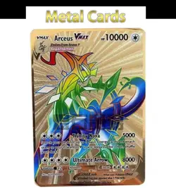 Pokemon Card Vstar Arceus Vstar Carta In Metallo FANMADE inglese Toy - Image 1