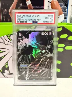 2025 OP-12 One Piece OP10-082 Kuzan SP Alt Art PSA Gem Mint 10 English - Image 1
