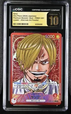 ✨ CGC 10 Pristine One Piece Sanji L Alternate Art PRB01-001 Premium Booster jpn - Image 1