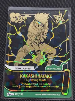 KAKASHI HATAKE - 137/130 Secret Gold 1st Ed - Naruto Mythos TCG DNA Cards - Image 1