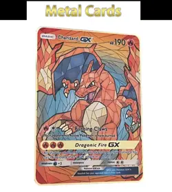 Pokemon Card Charizard Basic Gx H190 Carta In Metallo FANMADE inglese Toy - Image 1