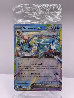 Pokemon Prismatic Evolutions Vaporeon ex 023/131 Surprise Box Stamped Sealed NM - Image 1