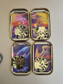 Pokemon TCG Kanto Power Mini Tins 4 Total With Coins USED No Booster Packs - Image 3