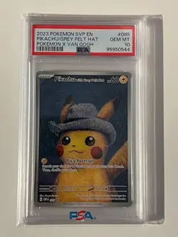 2023 Pokemon SVP EN Pokemon X Van Gogh #085 Pikachu With Grey Felt Hat PSA 10 - Image 1